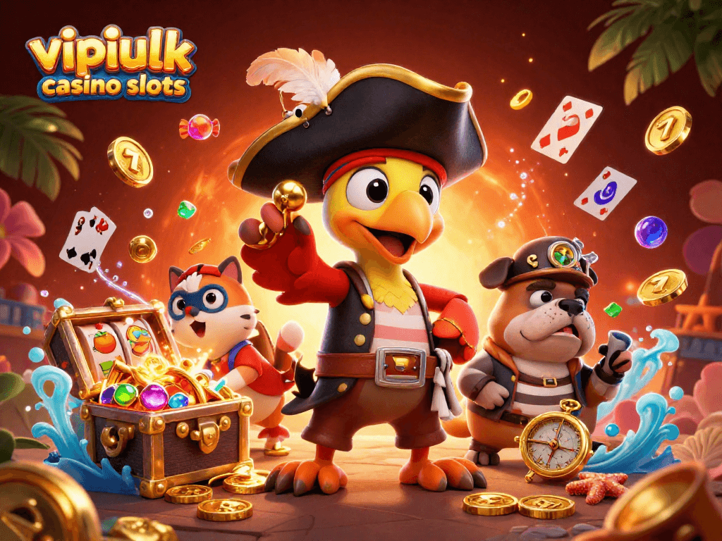 Spieler genießen spannende vipluck casino slots mit fröhlichen Farben und aufregenden Symbolen.