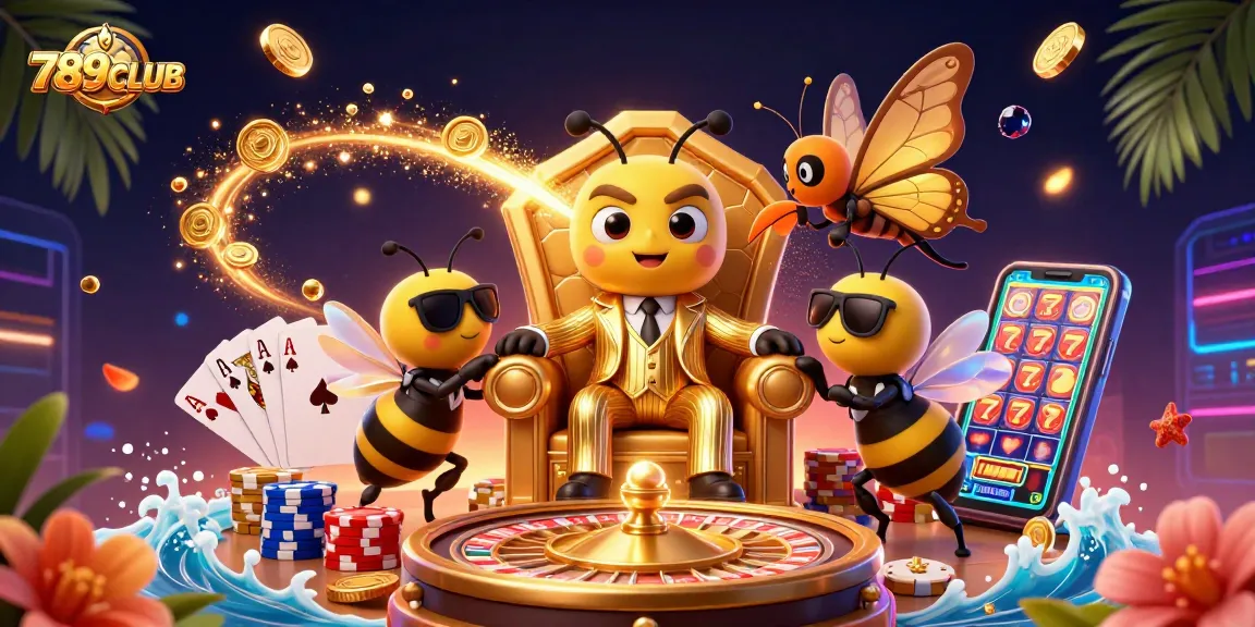 Play exciting games at 789CLUB with vibrant casino elements and a dynamic illustration.